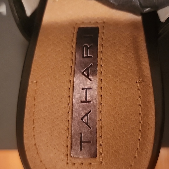 NIB Tahari "Millis" Black Snake Print Heel Mules Size 9.5M - Picture 8 of 12